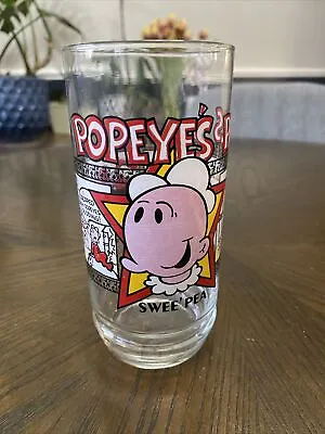 Popeyes Famous Fried Chicken SWEE PEA Thru The Years 10th Aniv. Pepsi Glass 1982 • $7.99