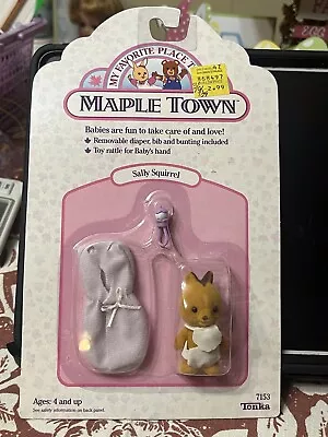 Vintage 1988 Tonka Maple Town Baby Sally Squirrel Mini Flocked Toy-#7153-nos • $21.99
