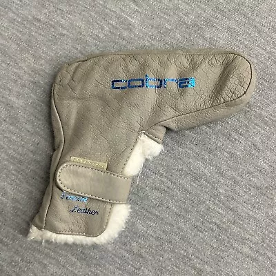 Vintage Cobra Golf Genuine Leather Blade Putter Head Cover - Gray/Blue - • $12.99