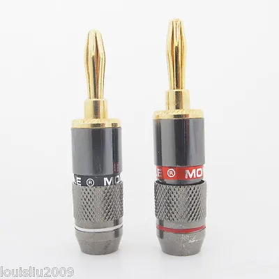 5pairs Monster Gold Plated Speaker Cable Wire 4mm Banana Plug Audio Connector • $18.70