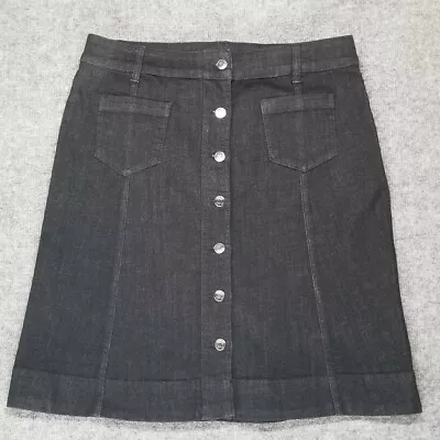 Women's Size 12 Black Denim Skirt. Chaps By Ralph Lauren Button Front 2 Pockets. • $20