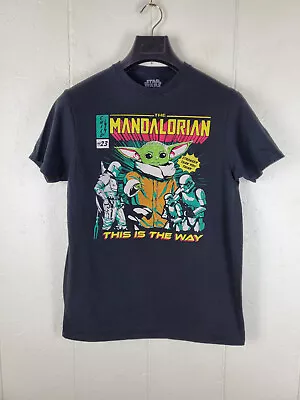 The Mandalorian Shirt Mens Medium Black Graphic Crew Neck Short Sleeve Star Wars • $8.79