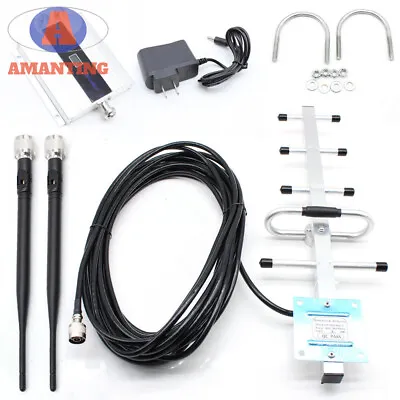 GSM 900MHZ Mobile Phone Signal Amplifier Repeater Network Booster +Yagi Antenna • $40.85