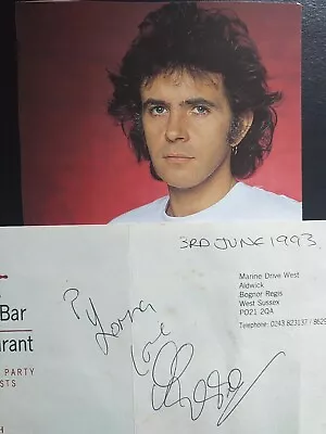 DAVID  ESSEX SUPERB SIGNED Compliment Slip  With Large Clear Ink Signature 1993 • £18
