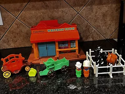 Vintage Little People Fisher Price Western Town Playset #934 Sheriff Indian • $29.99