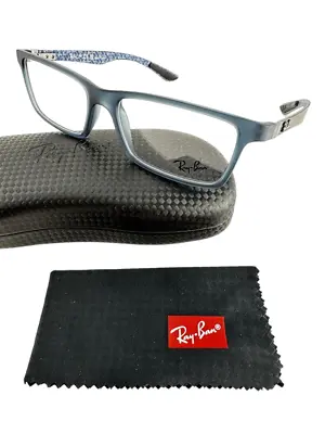 Ray Ban NEW Demi Gloss Blue Frames Carbon Fiber Mens 55-17-145 Eyeglasses RX8901 • $82.79