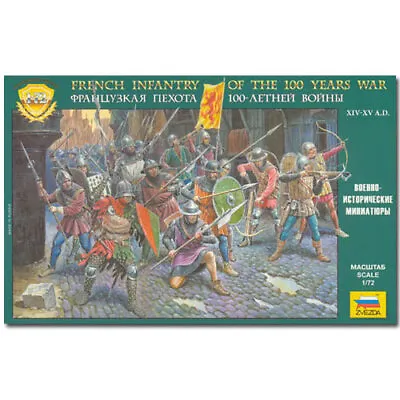 ZVEZDA 8053 French Infantry 100 Years War 1:72 Figures Model Kit • £15.95