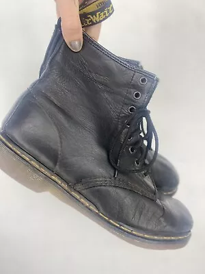 Vintage Doc Dr Martens Boots Distressed Black Ankle Mens 10 Combat England Emo • $80