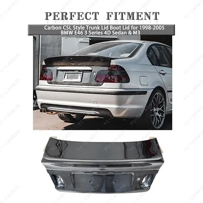 Carbon CSL Style Trunk Lid Boot Lid For 1998-2005 BMW E46 3 Series 4D Sedan & M3 • $615