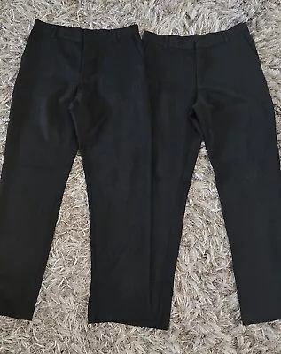 Kids Boys School Trousers 2x PairsCharcoal Grey Zip Front Size 12-13 Years • £3