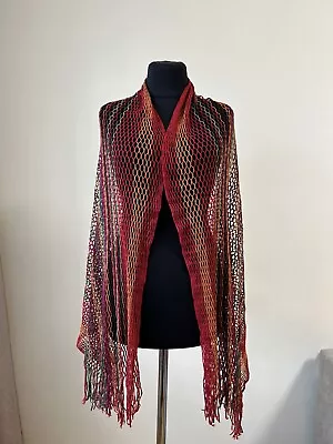 MISSONI Foulard Women’s Mesh Scarf Red Made In Italy • $44.99