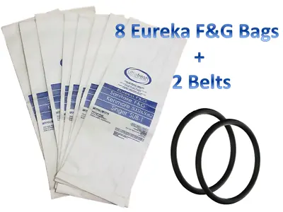 8 Bags For Eureka Style F&G Vacuum Cleaner F G Sanitaire Commercial + 2 Belts • $12.49