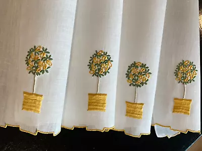 Vintage  Madeira Linen Fingertip Towels Set Of 4 Rose Tree Yellow • $109