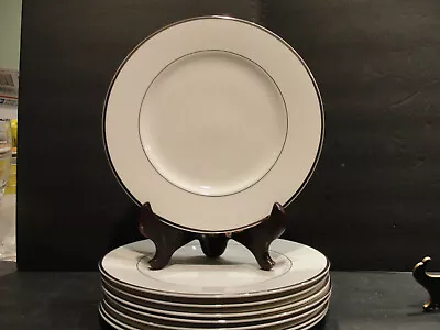 Mikasa Cameo Platinum  8 Dinner Plates 10 3/4  Look New • $72