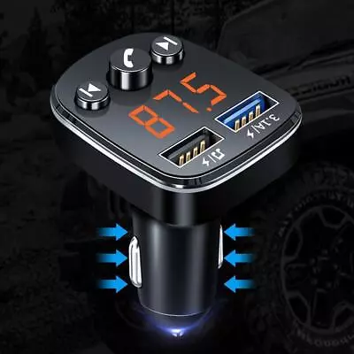 Bluetooth 5.0 FM Transmitter Car Set MP3 Modulator Audio Player 2024 H7F3 • £4.96