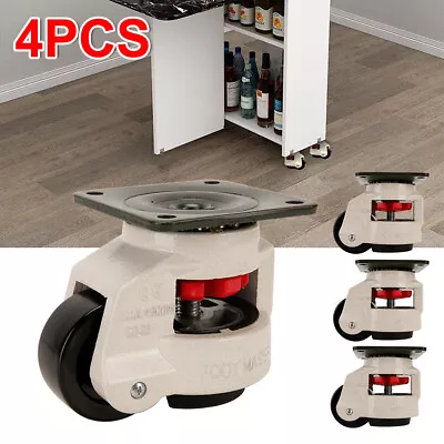 4PCS Leveling Casters Wheel Swivel Workbench Adjustable Retractable 1400KG GD80F • $46.95