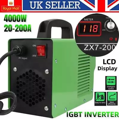 ARC Inverter Welder MMA 220V 200Amp DC Portable Stick Welder Welding Machine UK • £44.39