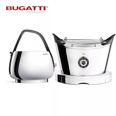 Bugatti Jackie 1.2L Kettle And Volo 2-Slice Toaster Set- Chrome • $978