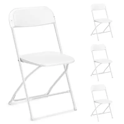 (4-10 Pack) Plastic Folding Stackable Chairs Seat Office Home Wedding Party • $52.99
