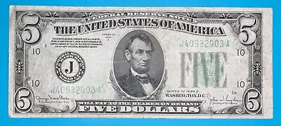 J 40932003 A  : $5 FRN 1934D With Green Seal (Trailing Year 2003) • $19.99