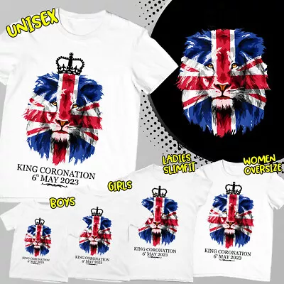 King Charles III Coronation Union Jack Crown Unisex Mens Womens Kids T-Shirts#3 • £10.99