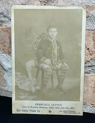 Antique Cabinet Card Francesco Lentini Sideshow Circus Performer Photo Freak • $149.99