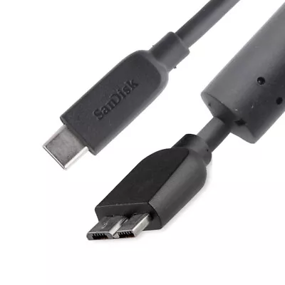 Genuine Micro-B To Type-C Sandisk Data Cable 38CM Micro-B To USB3.0 SSD WD Cable • $16.24