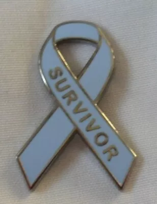 Oesophagus Cancer Survivor Awareness Ribbon Enamel Periwinkle Badge / Brooch. • £3.99