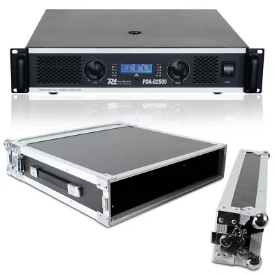 PD Pro Portable Disco DJ Stereo Amplifier Bridgeable Amp Flight Rack Case 2400W • £719