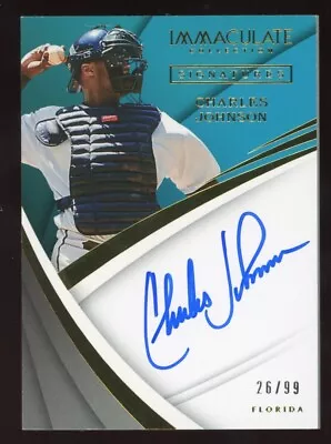 Charles Johnson 2018 Panini Immaculate Auto Signatures Serial #d 26/99 Marlins • $8.99