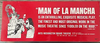 NYC Taxi Signage For Original Anta Theater Production Of  MAN OF LA MANCHA  1965 • $295