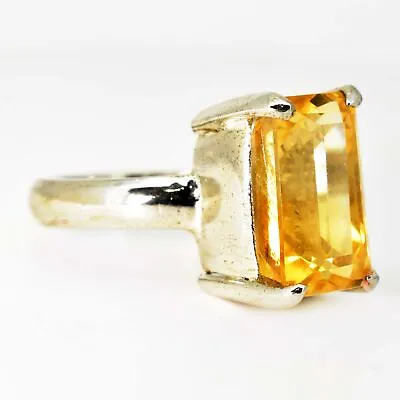 12 Cts Natural Yellow Sapphire Solid 925 Sterling Silver Ring For Men & Women • $69.69