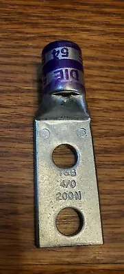 Thomas & Betts 54212 Color-Keyed Compression Lug 2-Hole 3/8  Stud 4/0 AWG Purple • $7.49