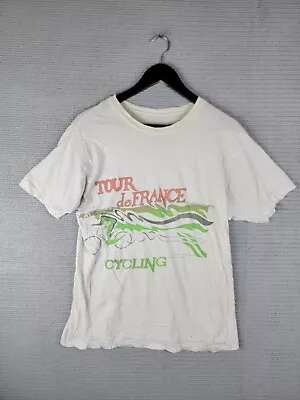 Tour De France T-shirt Size Large Cycling Vintage Worn Faded Distressed • $25.66