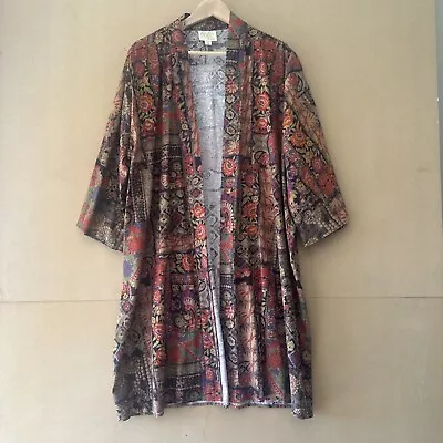Boho Bird Women’s Sz 22 Cotton Duster Robe Kimono Jacket EUC • $55