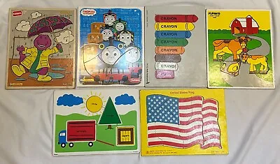 Lot Of 6 Vintage Kids Wooden Puzzles • $42.50