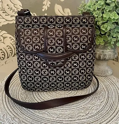 ⭐️RADLEY Fabric & Leather Crossbody Bag Small Brown Excellent Condition⭐️ • £21.50