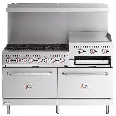$3693.01 • Buy Natural Gas 6 Burner 60  Range With 24  Griddle/Broiler And 2 Standard Ovens - 2