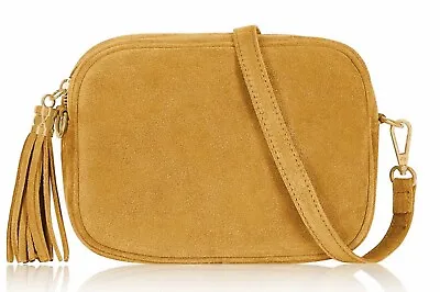 Handbag Bliss Trendy Handmade Suede Camera Style Bag Italian Crossbody Shoulder • £47.99