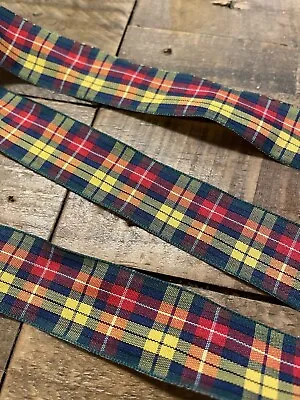 Bright Coloured Tartan Ribbon 25mm Wide Crafts Gifts Wedding Christmas • £1