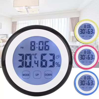 Digital Temperature Humidity Time Function Wall Clocks Backlight For Bedroom • $17.33