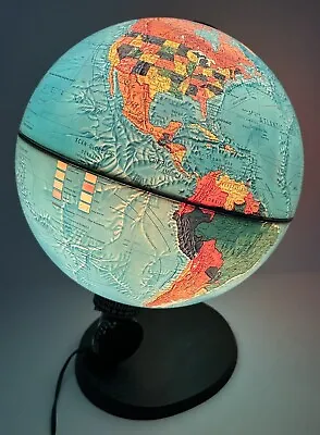 Vintage World Globe 12  Light Up Illuminated Scan Globe 1983 Edition • $100