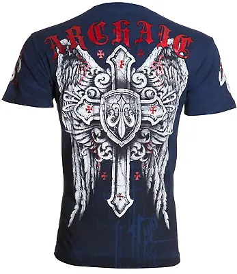 Archaic By Affliction Men's T-Shirt Phenomenon Wings Cross Biker • $24.95