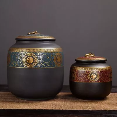 Sealed Tea Storage Jar Ceramic Coffee Storage Container  Kitchen Canisters • $41.53