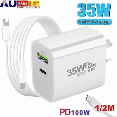 DUAL USB Wall Charger Fast Power Adapter Type C PD QC3.0 For Samsung IPhone IPad • $6.64