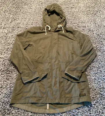 Abercrombie & Fitch Hooded Lightweight Parka Vintage Army Green Jacket Small • $34.95