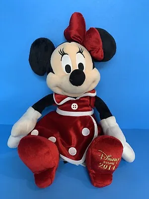 2014 Disney Store Christmas Minnie Mouse Red Dress 16  Plush Toy • $8