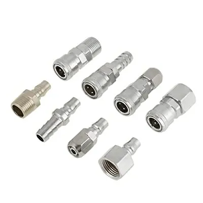 1/2  BSP Air Coupler And Plug Kit 8PCS Quick Connect Air Hose Fitting Air Com... • $24.79