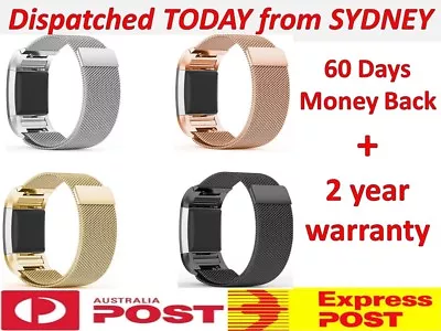 $10.85 • Buy For Fitbit Charge 2 Band Stainless Steel Metal Milanese Loop Wristband Strap AUS