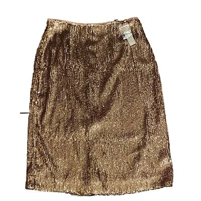 J Crew Gold Sequin Skirt Size 6 NWT Metallic • $70